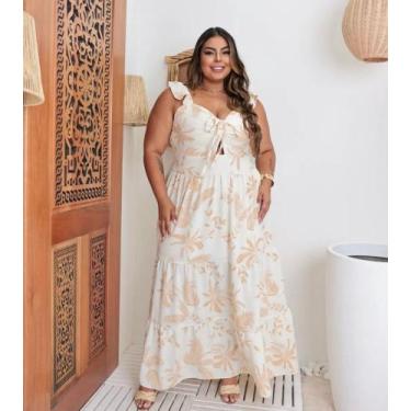 Imagem de Vestido longo plus size - Yasmin modas, Estampado, G4