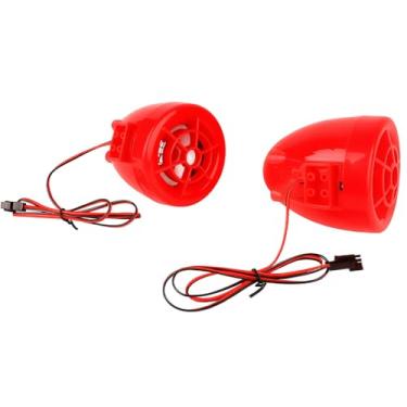 Imagem de Genérico Sirene Elétrica Automotiva 12V, Buzina de Alarme Dupla Vermelha, Instalação Fácil com Conector, para Carro e Moto