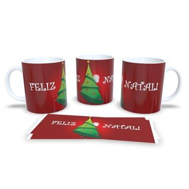 Imagem de Caneca Natalinas com Desenhos de Árvore de Natal, Papai Noel e Rena, Porcelana Branca, Decoração Festiva (11)