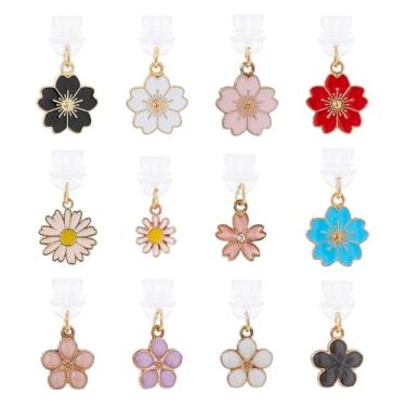 Imagem de SUPERFINDINGS 12 estilos de alargadores de poeira de liga esmaltada flor antipoeira pingentes fofos USB C charmoso protetor de porta de carregamento de plástico tipo C tampa protetora com pingentes de