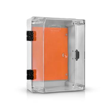 Imagem de Caixa Painel Elétrico Quadro Comando Plastico 20X14X9Cm Cinza Tampa Transparente IP65