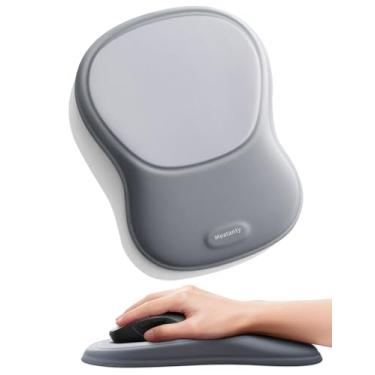 Imagem de Meatanty Mouse pad com descanso de pulso, suporte de pulso ergonômico para mouse, acessórios de computador, tapete de mouse de mesa, espuma viscoelástica macia, alívio da dor nas mãos, almofada