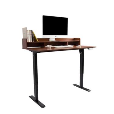 Imagem de Mesa de trabalho elétrica com altura ajustável, mesa de trabalho ajustável para sentar em pé, mesa de trabalho de controle inteligente para escritório em casa com memória de 4 posições e trava