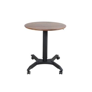 Imagem de HGTRH Mesa de mesa de pé ajustável sobre rodas, mesa com rodinhas para laptop e escrita, mesa de cabeceira redonda com rodas bloqueáveis, suporte móvel para laptop, escritório em casa, trabalho e