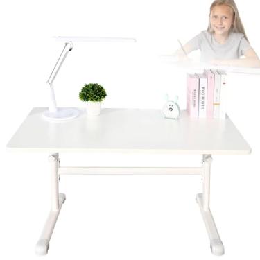 Imagem de HGTRH Mesa de pé com manivela, mesa de altura ajustável 80/100x120x140x60 cm ajuste de altura 60-88 cm estações de trabalho de computador mesa de madeira 99.8 kg carga Beraing 140