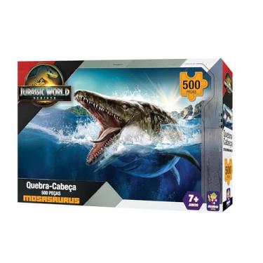 Imagem de Jurassic Rebirth, Quebra-cabeça 500 peças Mosassaurus, Mimo brinquedos