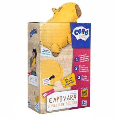 Imagem de Kit Boneco Capivara De Feltro Infantil Brinquedo Educativo Criativo Di