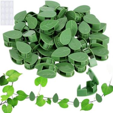 Imagem de Kit 40 Folhas Clips Adesivos Fixação Parede Suporte Plantas - genérica