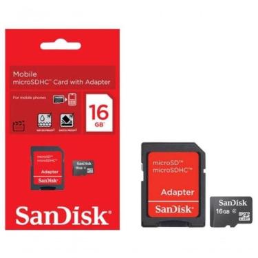 Imagem de Memória Micro Sd 16gb + Adaptador Sandisk