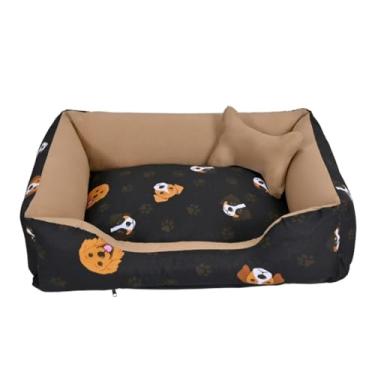 Imagem de Cama Pet para Cachorro e Gato Média | Confortável, Lavável e Impermeável | Zíper e Enchimento Removível(Dog Bege)