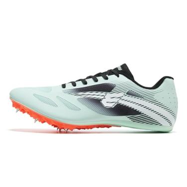 Imagem de EPIMENO Tênis masculino de atletismo feminino, leve, respirável, com pontas para vários eventos, Verde/laranja/branco, 9.5 Women/8 Men