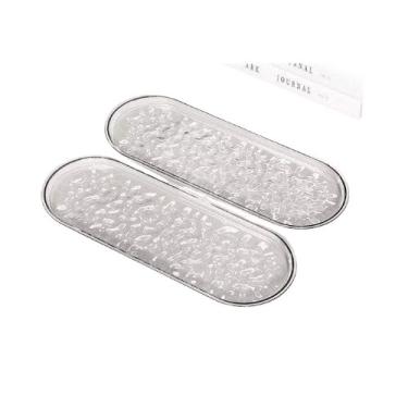 Imagem de Bandeja Organizadora Média 31x11x1cm Acrílico Lavabo Café Escritório Maquiagem Cosméticos(3pç)