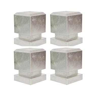 Imagem de WFCFCN Tampas para postes de perto, tampas para terraços para cercas de madeira tratada a pressão, feitas de alumínio, 4 peças