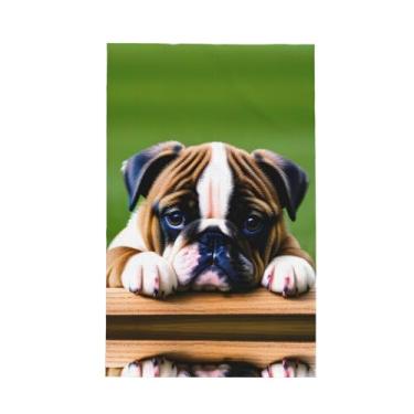 Imagem de XLLingL Toalhas de cozinha com estampa de cachorro buldogue fofo, panos de prato de microfibra, perfeitos para decoração e limpeza de cozinha - 1 peça