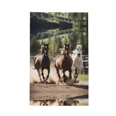 Imagem de XLLingL Toalha de cozinha com estampa de três cavalos correndo, panos de prato de microfibra, para decoração e limpeza de cozinha - 1 peça