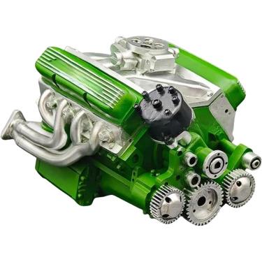 Imagem de Kit De Motor Cison V8 A Gás, Construa Seu Próprio Kit De Montagem Diy Em Escala 1/6 Para Adultos, Mini Kits De Motor V8 Que Funcionam, Construa Seu Próprio Motor Modelo V8 De Haste, Green