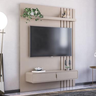 Imagem de Painel Ripado para Tv 50 Polegadas 2 Portas Otto Bege Dunas