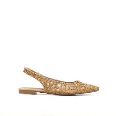 Imagem de Sapatilha Bordada Slingback - VALENTINA, Bege, 38