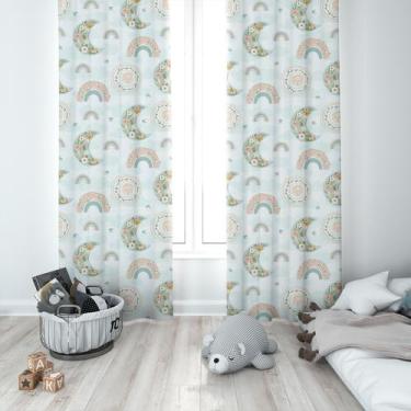 Imagem de Cortina Tecido Oxford Quarto Infantil Lua e Arco Iris CI06 - 140x220cm