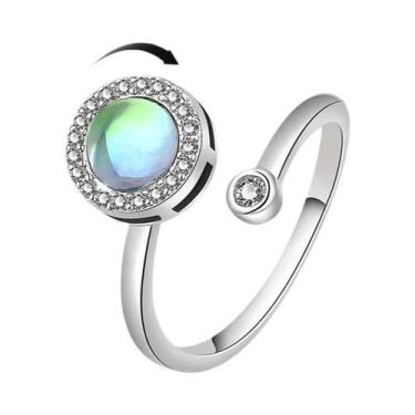 Imagem de Anel Giratório De Cristal Feminino Fofo Com Contas Para Alívio Da Ansi