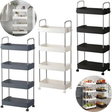Imagem de Prateleira Multiuso 4 Andares com Rodinhas - Organize com Praticidade