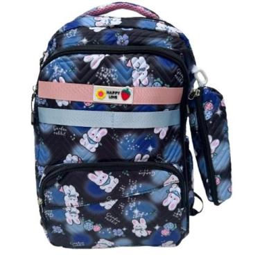 Imagem de Mochila Escolar Infantil Grande Acolchoada Super Fofa + Estojo - Nalu 