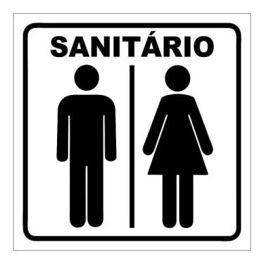Imagem de Placa Banheiro Masculino e Feminino Wc Sanitário 15x15cm Ps - TaColado