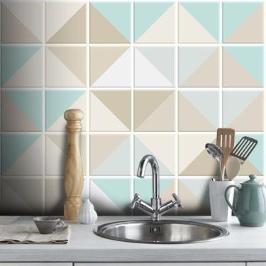 Imagem de Papel de Parede Azulejo para Cozinha Triângulo - TACOLADO PAPEL DE PAR
