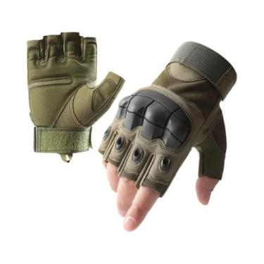 Imagem de Luvas Táticas Masculinas De Verão Com Dedos Cortados, Palma Reforçada,