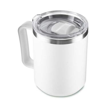 Imagem de Caneca Térmica Café 450ml com Tampa Aço Inox Parede Dupla Branca - Sun