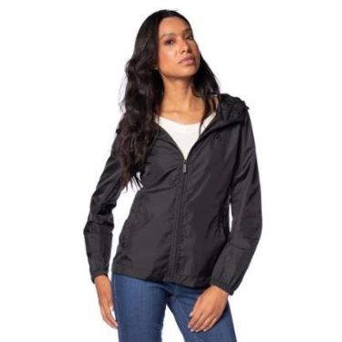 Imagem de Jaqueta Feminina Open Shock Corta Vento Capuz Preto-Feminino
