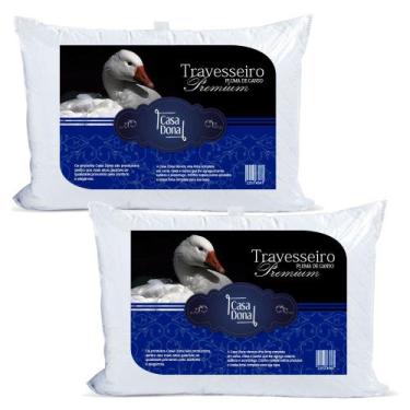 Imagem de Kit 2 Travesseiros Pluma de Ganso Premium 50x70cm Casa Dona 200 Fios B