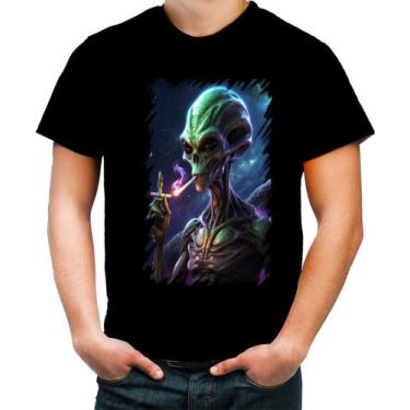 Imagem de Camiseta Colorida Alien ET Fumando Alienígena 1 - Kasubeck Store®, INF