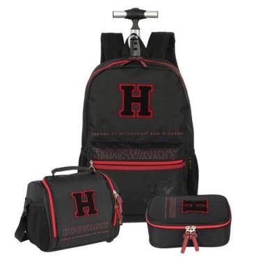 Imagem de Kit Mochila Harry Potter Rodas Lancheira E Estojo Box Viagem - Luxcel,