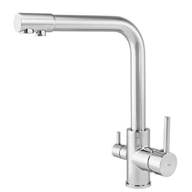 Imagem de Bela Metais | Sincenet Torneira Monocomando Giratória de Filtro (Ubatuba) - Cobre, Prata, Esfregada a óleo, Furo único, Cruz, Metal, Centro, Swivel Spout