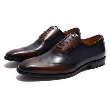 Imagem de Sapatos de couro para homens couro marrom formal casual sapato de condução sapato de negócios masculino barco casual sapatos de caminhada feito à mão mocassins