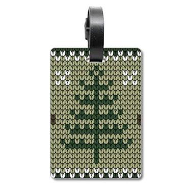 Imagem de Árvore de Natal, estampa de alce marrom, mala, etiqueta de bagagem, etiqueta para cartão de bagagem, etiqueta