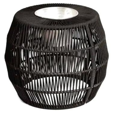 Imagem de Mesinha de Canto Área Externa Corda Náutica com Balde de Gelo (Preta)