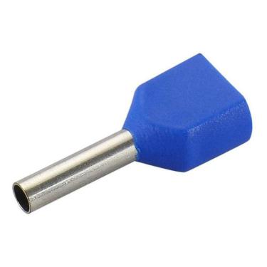 Imagem de Kit 1000Pçs Terminal Elétrico Ilhós Tubular Duplo 2,5Mm Azul