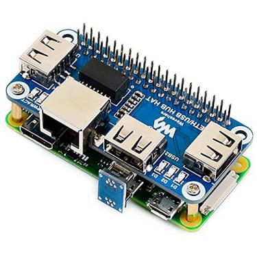 Imagem de Placa de expansão Ethernet/USB HUB HAT para Raspberry Pi 5/4B/3B+/3B/2B/Zero/Pi Zero W/Pi Zero 2W, com porta Ethernet RJ45 10/100M (com base no chip RTL8152B) e três portas USB, compatível com USB
