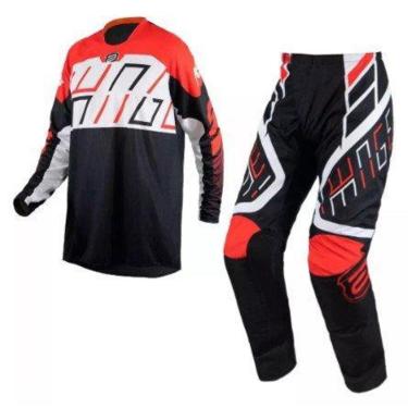 Imagem de Conjunto Calca + Camisa Asw Image Alpha 24 Trilha Motocross Enduro Vermelho-Unissex