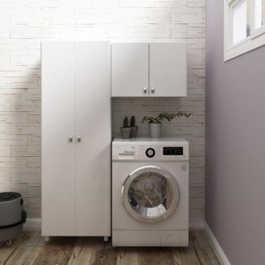 Imagem de Conjunto Lavanderia Multiuso 2 Peças 1 Armário Multiuso AM3108 1 Armár
