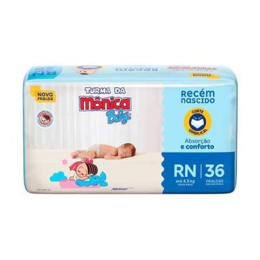 Imagem de Fralda Turma da Mônica Jumbo Tamanhos - RN, P, M, G, XG, XXG, RN, 36