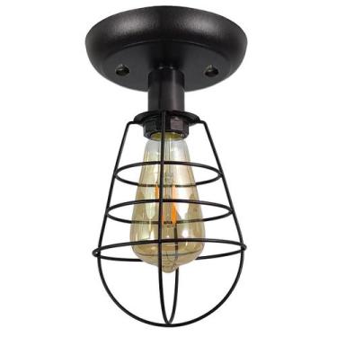 Imagem de Plafon Aramado Lampshape preto Sala Quarto cozinha banheir - CM GLASS 