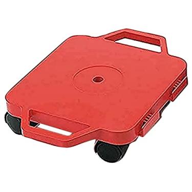 Imagem de Placa de scooter Cosom, quadro infantil de 30,5 cm com rodízios de nylon de 5 cm e protetores de segurança para aulas de educação física, quadros deslizantes com alças de segurança, vermelho