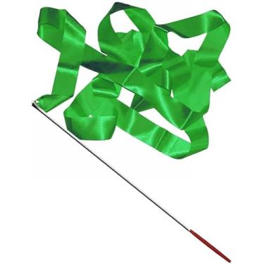Imagem de WsjiaboFux Fita de dança de ginástica verde 4M arte rítmica flâmula de ginástica bastão giratório equipamento de treinamento ginástica