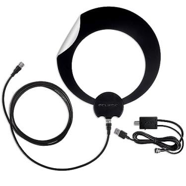 Imagem de Antennas Direct ClearStream ECLIPSE Antena de TV interna UHF amplificada, reversível, alcance de 80 km – com cabo de 3,6 m, amplificador USB Jolt Switch