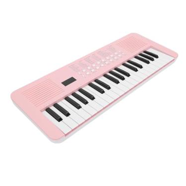 Imagem de Piano Eletrônico, Teclado Eletrônico Multifuncional Com 37 Teclas Com Microfone para Prática (Rosa)