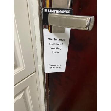 Imagem de 24 x 8,9 cm, 50 peças, etiquetas de gancho de porta de manutenção de plástico para gerenciamento de propriedade, aluguel de apartamentos para porta, orifício grande