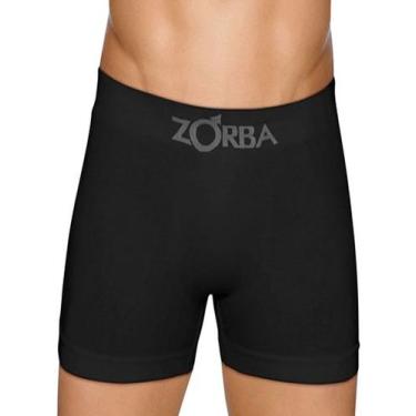 Imagem de Cueca Boxer Zorba 0781 Seamless Algodão T. P/GG, G, 15, Preto